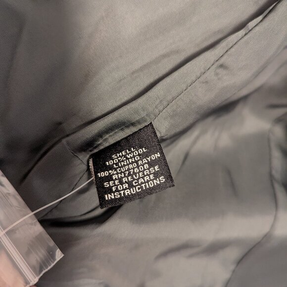 J. Peterman belted wool peacoat, double breasted, military button style, s16 - Picture 6 of 6